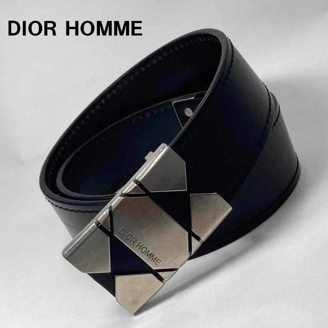 ディオールオム Dior Homme シルバーロゴバックルベルト 85 エディ期