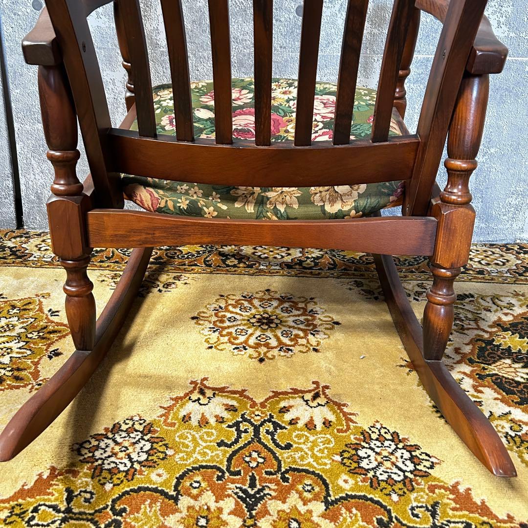 ꧁レトロ家具꧂花柄ロッキングチェア 揺れ 揺り 椅子 いす イス チェア