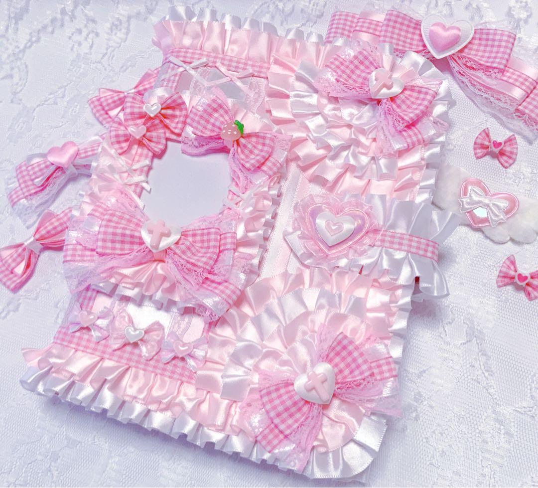 A5 マカロンバインダーデコ レースデコ 平成女児 量産型 ピンク リボン