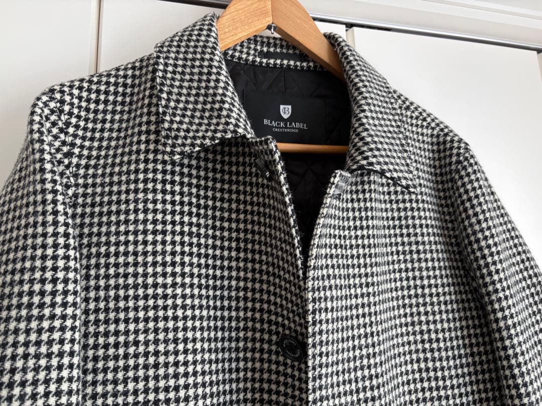 BLACK LABEL クレストブリッジ　ステンカラーコート ハウンドトゥース