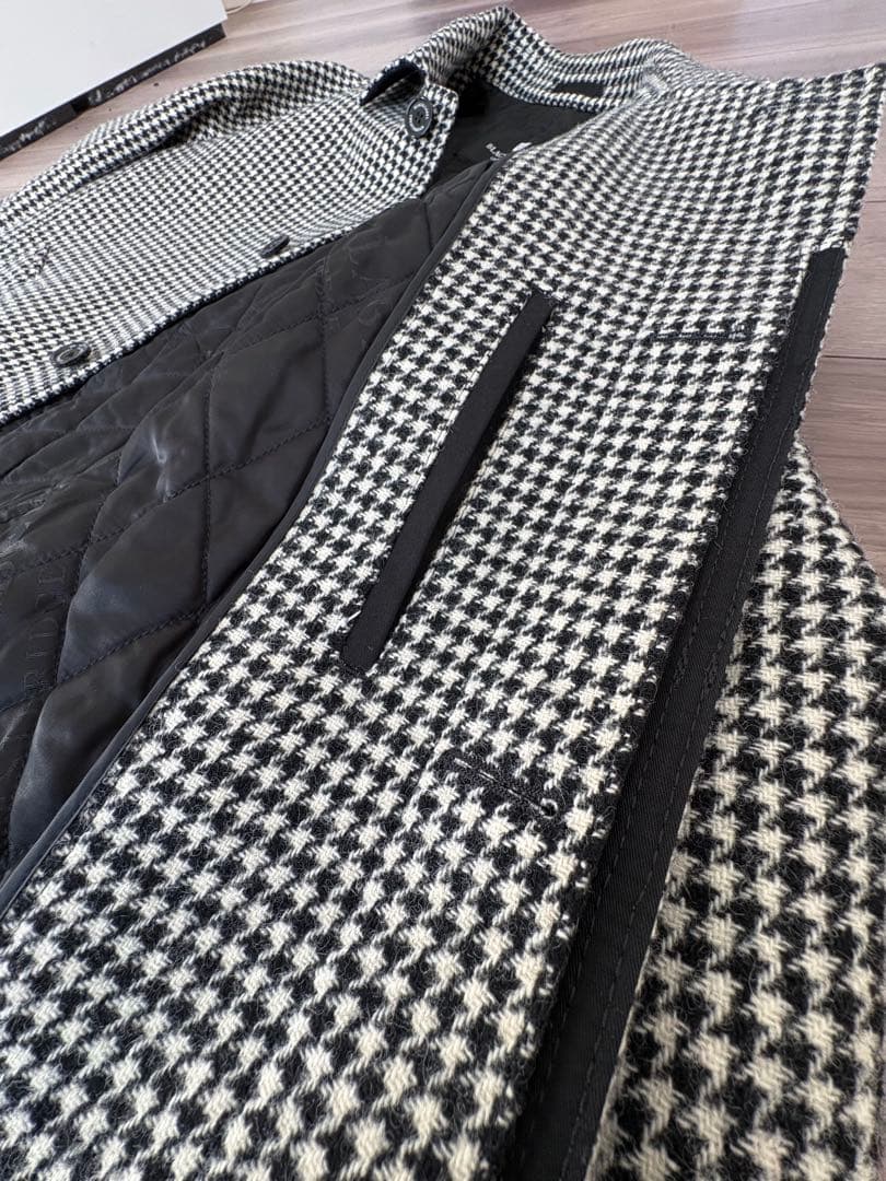 BLACK LABEL クレストブリッジ　ステンカラーコート ハウンドトゥース