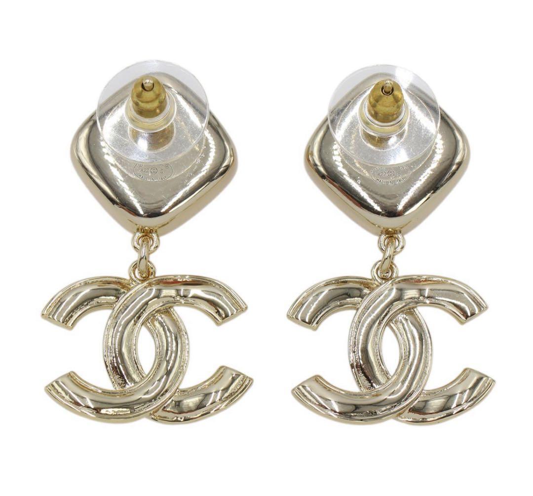R2399 未使用 シャネル ココマーク×カラーストーン スイングピアス