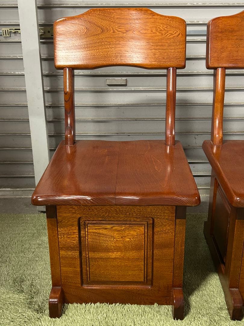 ☆GA216【中古品】 ケヤキの チェア 2点セット 　欅 伝統工芸 石橋武士作