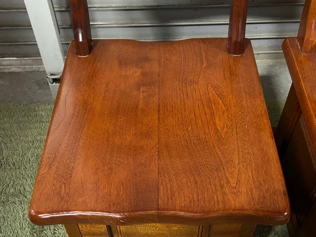 ☆GA216【中古品】 ケヤキの チェア 2点セット 　欅 伝統工芸 石橋武士作