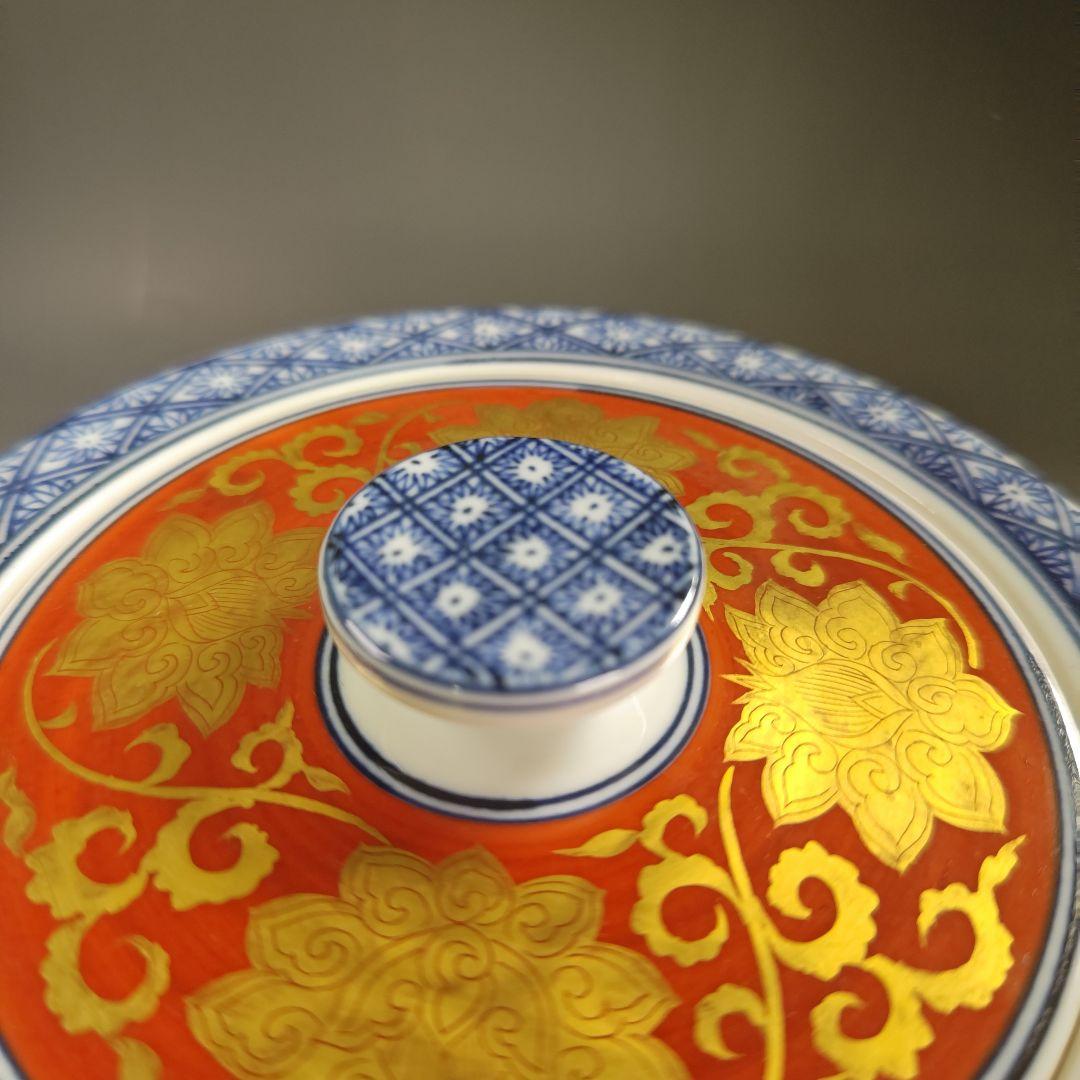 イ863 水指『平安　京峰造』『染付金襴手　水指　共箱』茶道具