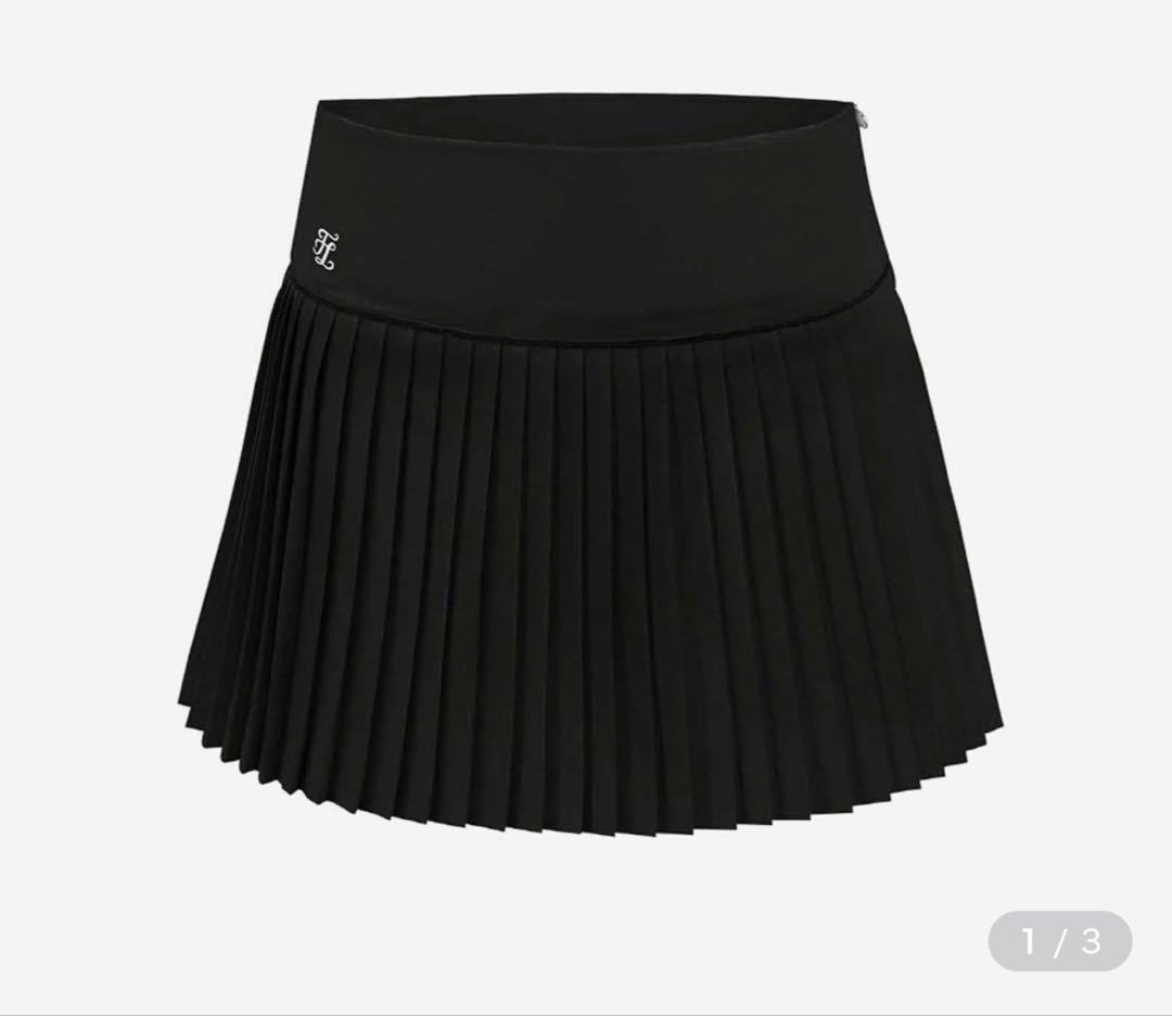 フェアライアー　ブラックプリーツスカート レディース ゴルフウェア