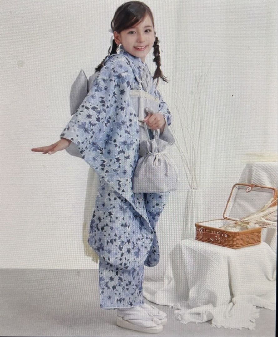 七五三 7歳 女の子 着物15点フルセット 水色