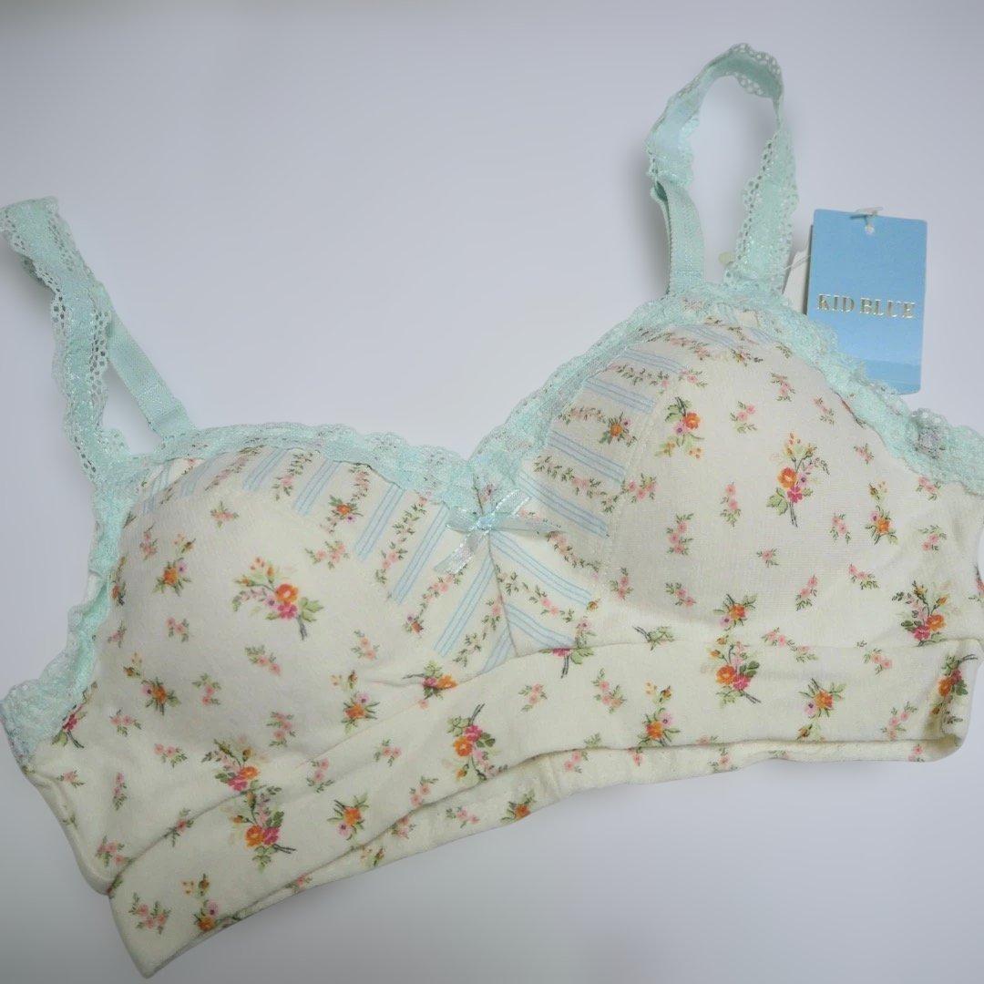 NY様ご依頼分 KID BLUE 小花ストライプカップブラ&ショーツ2点おまとめ