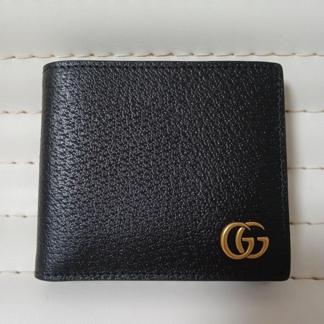 2956【未使用級】GUCCIマーモント　コンパクトウォレット　２つ折り財布