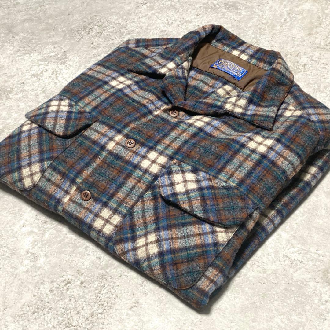 好配色 70s ペンドルトン ウール オンブレ ボードシャツ USA製 XL