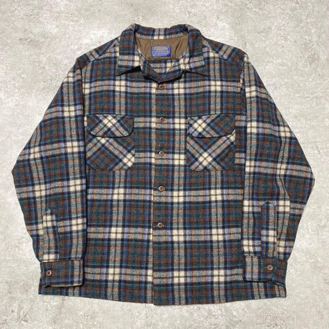 好配色 70s ペンドルトン ウール オンブレ ボードシャツ USA製 XL