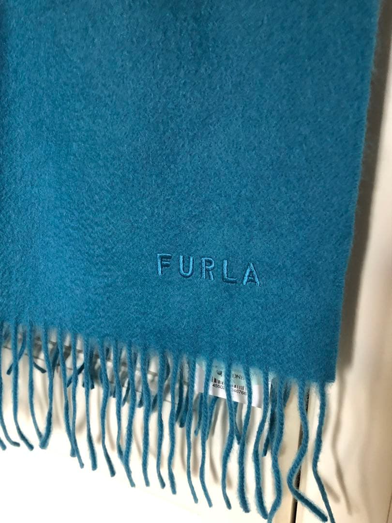 タグ付き未使用 FURLA カシミヤ100% ストール 青