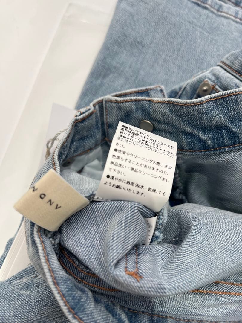 Mary logo flare denim Mサイズ light blue