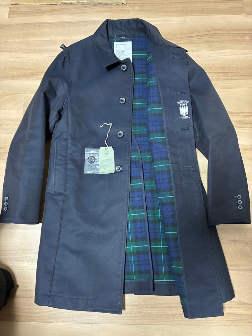wtaps BLACK WATCH サテンカラーコートCOAT NAVYネイバー