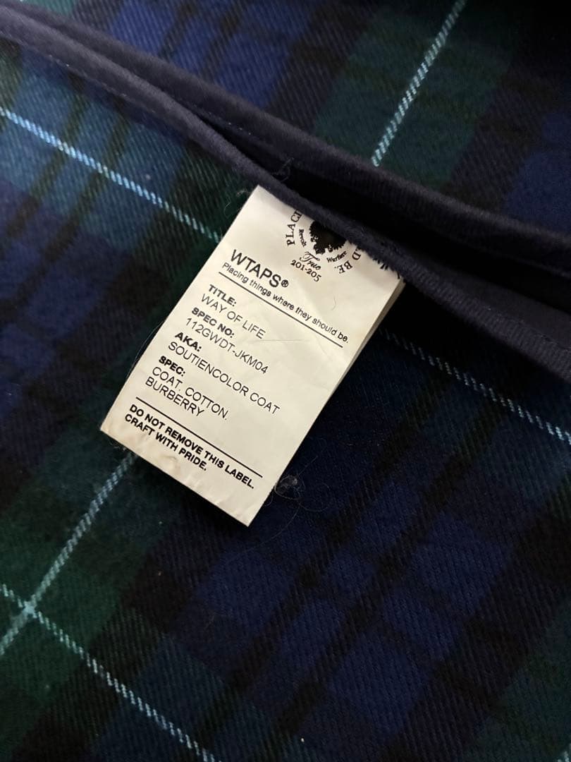 wtaps BLACK WATCH サテンカラーコートCOAT NAVYネイバー