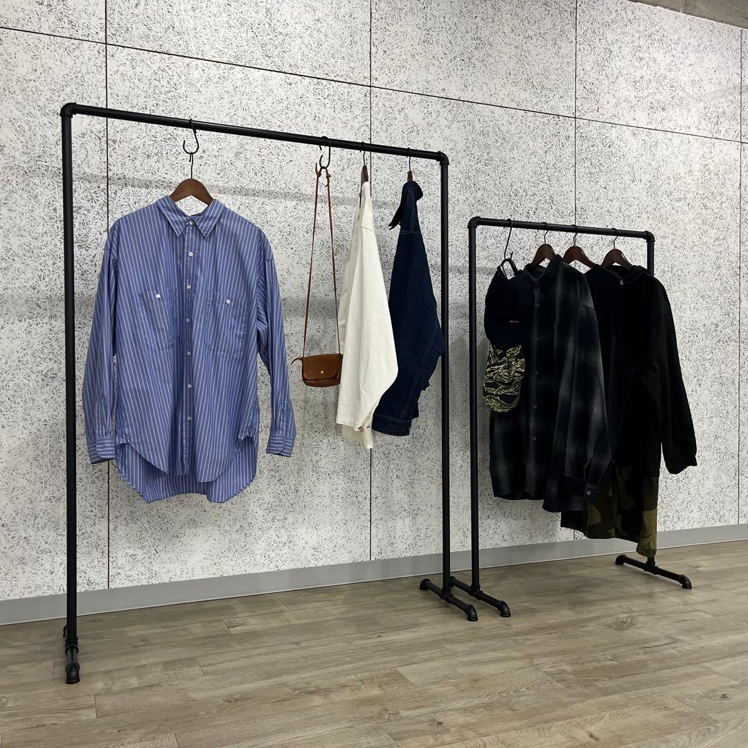 ラック 150 アイアン ハンガーラック パイプ 黒 服 収納 古着 什器