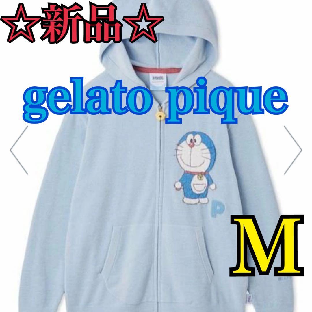 【新品】gelato pique ドラえもん ジャガードパーカ ブルー Mサイズ