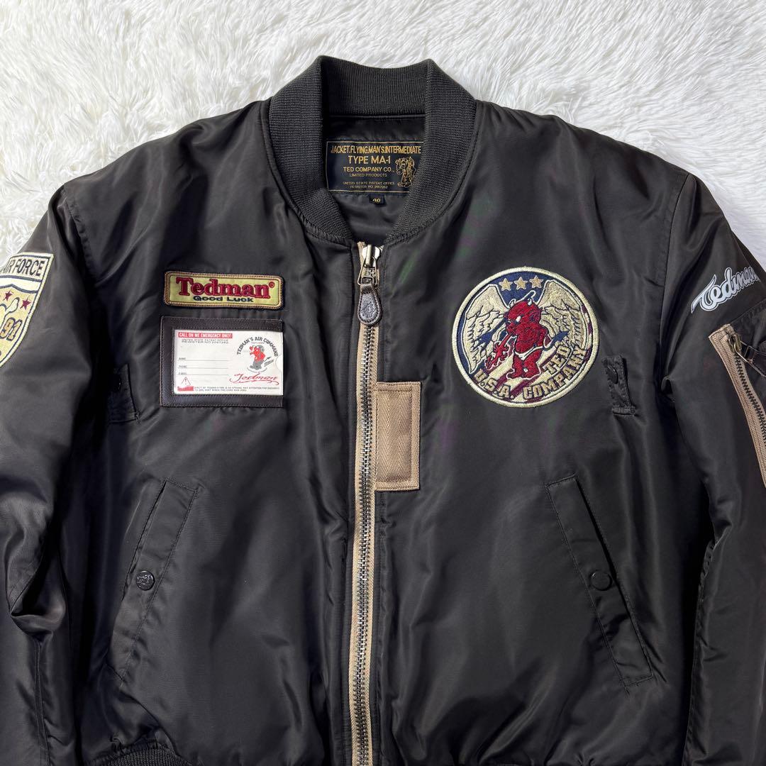 【美品】テッドマン Limited MA-1 フライトジャケット L 超短丈