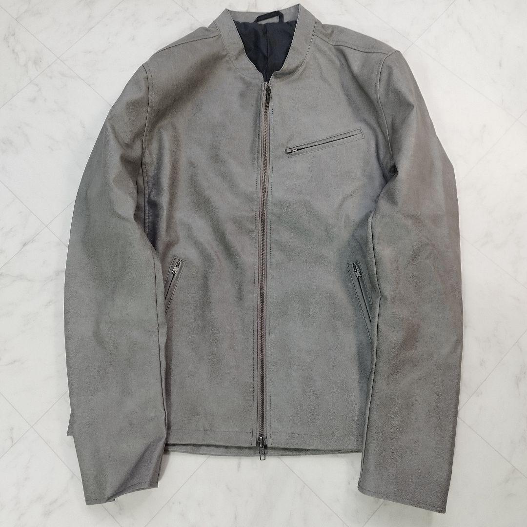 未使用級　タケオキクチ　シングルライダースジャケット　現行　グレー　XL