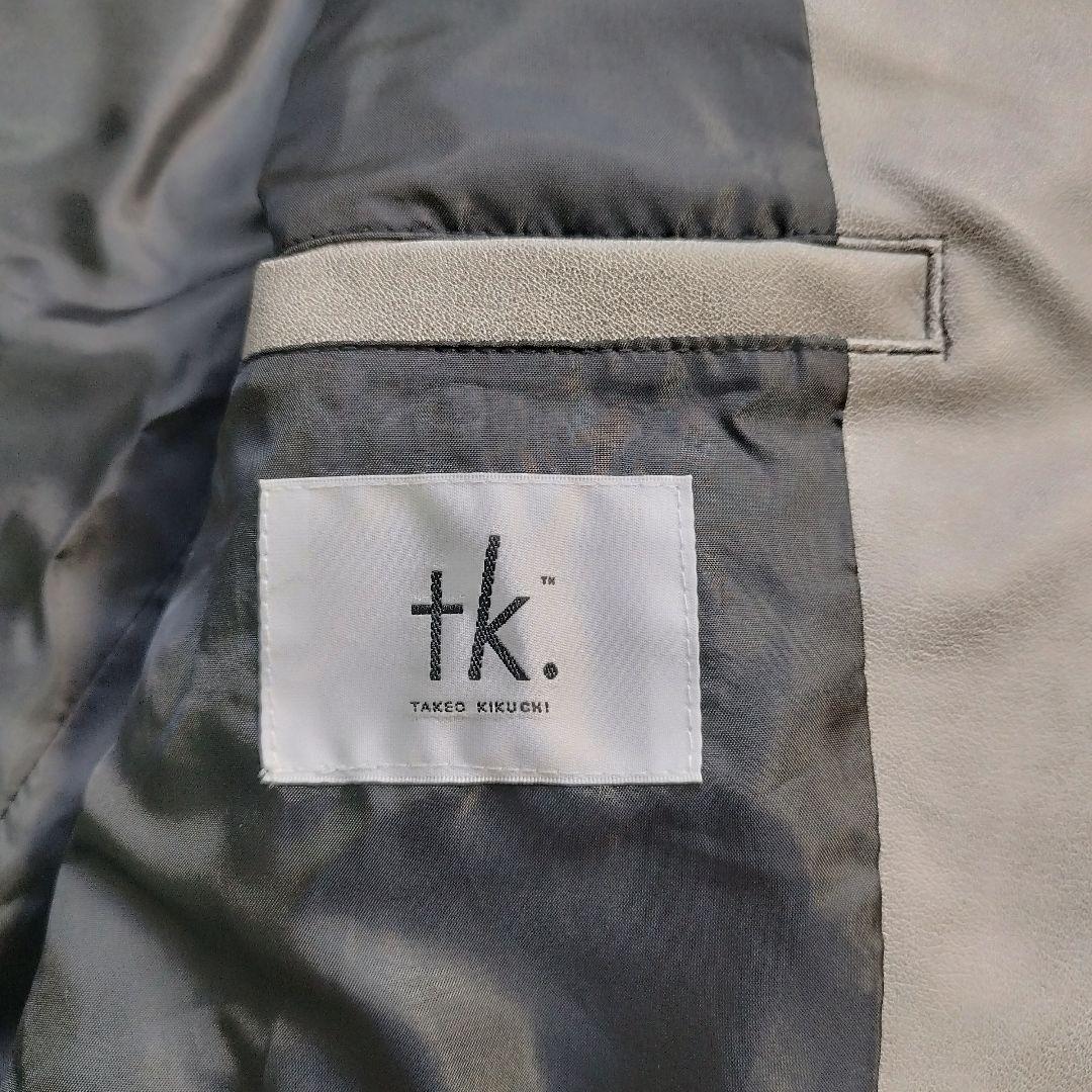 未使用級　タケオキクチ　シングルライダースジャケット　現行　グレー　XL