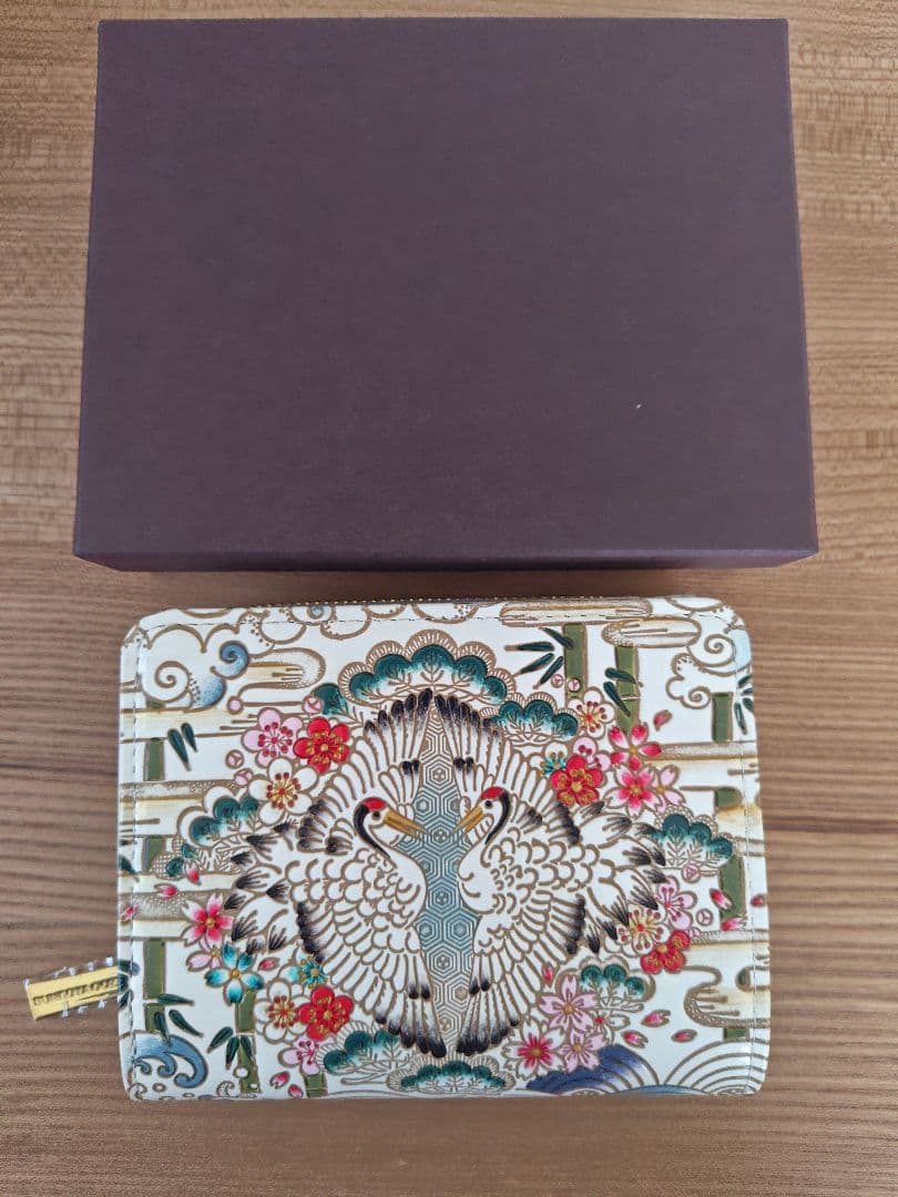 文庫屋大関　むかい鶴柄二つ折り財布　新品未使用