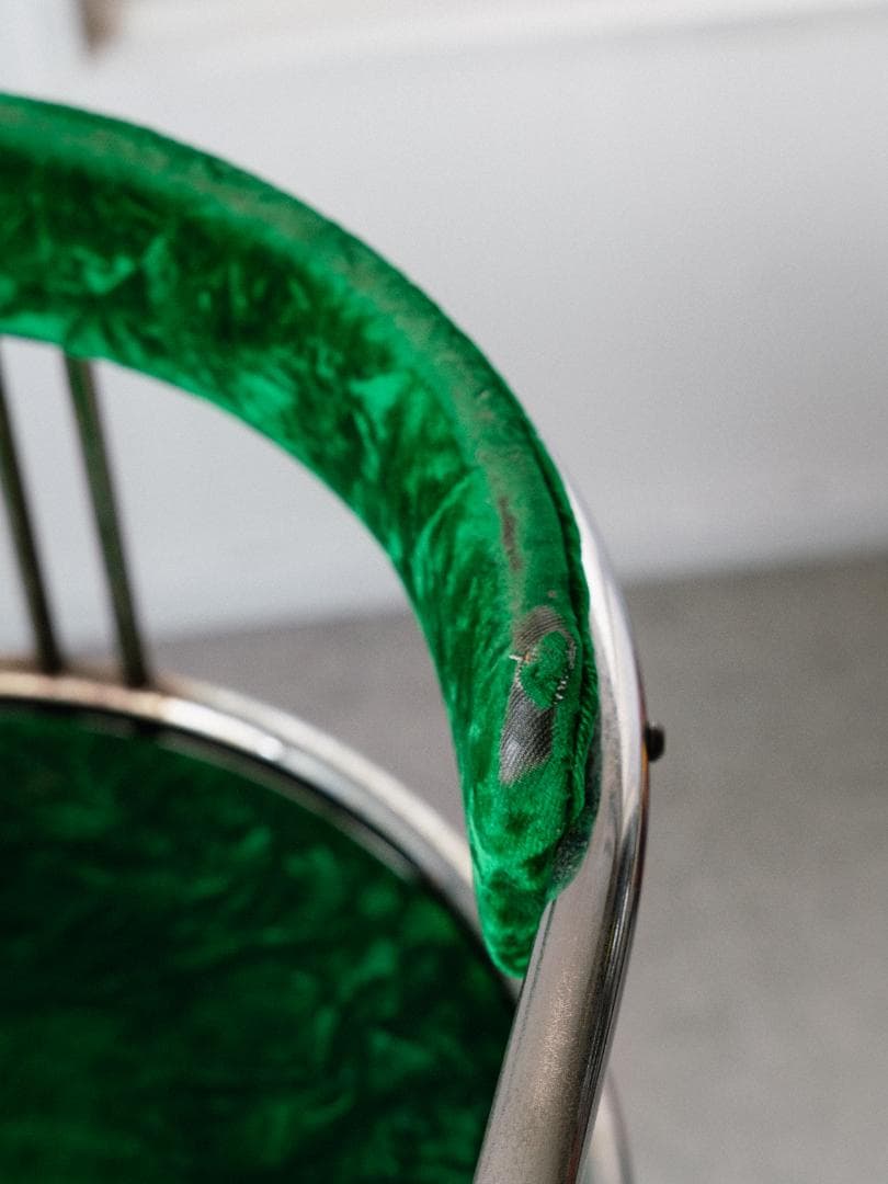 70's vintage 回転アームチェア ベロア 昭和レトロ　ポップ