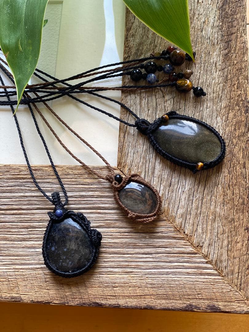 タリスマン＊ヒーラーの作るお守りアクセサリー/天然石マクラメネックレス