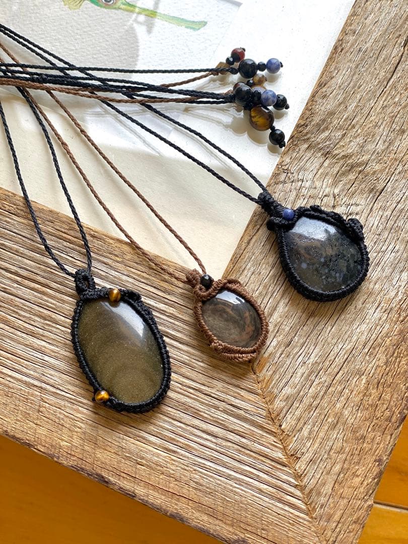 タリスマン＊ヒーラーの作るお守りアクセサリー/天然石マクラメネックレス