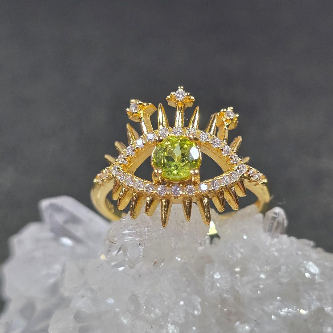 ペリドット　evil eye　リング　ペリドット　指輪