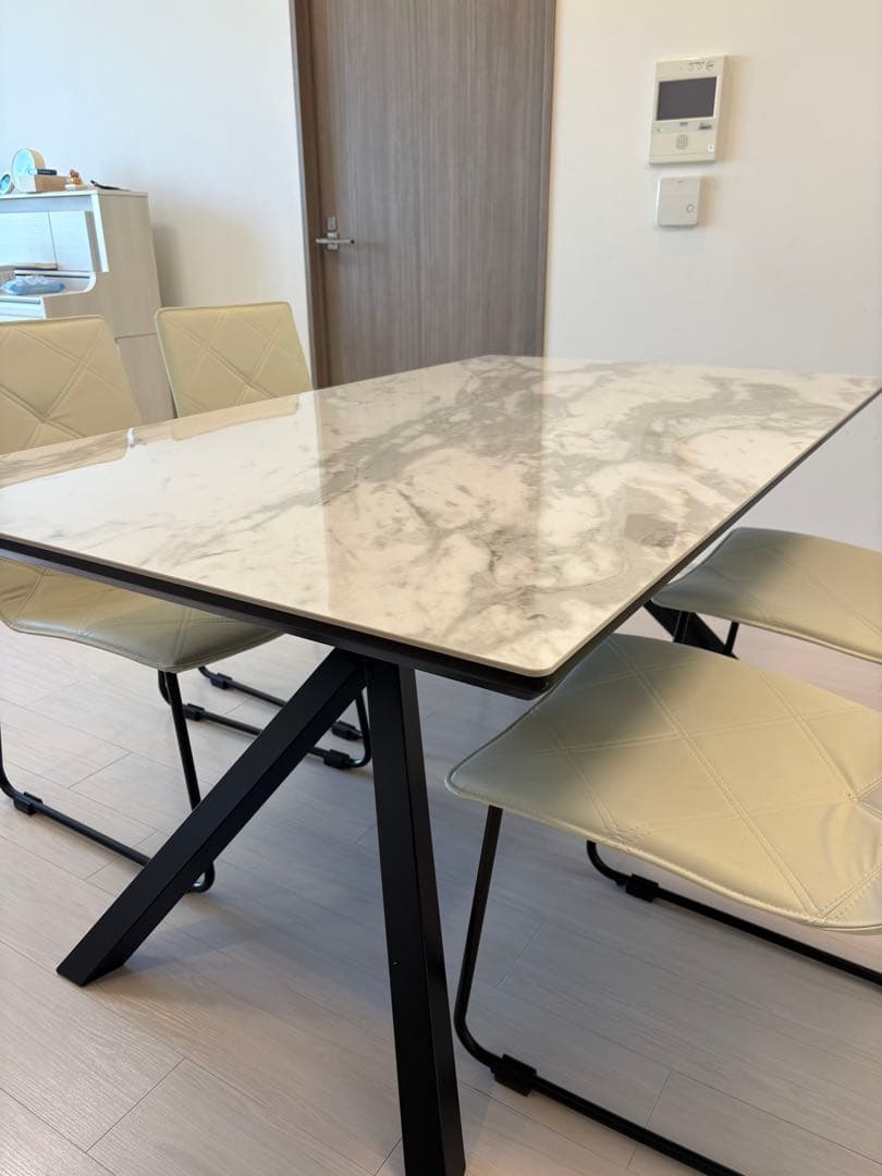 ダイニングテーブル 大理石風セラミック　【椅子なし】
