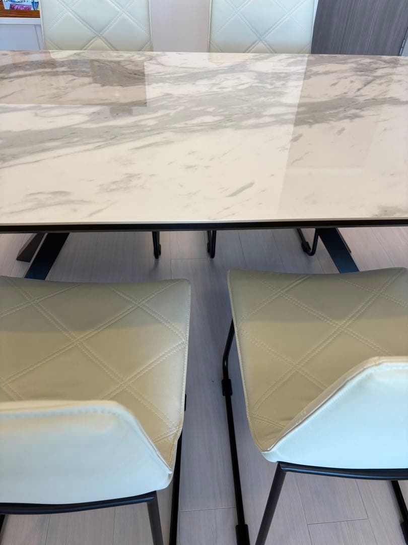 ダイニングテーブル 大理石風セラミック　【椅子なし】