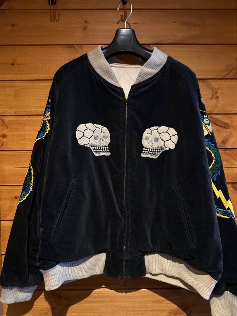 希少⭐︎weirdo ウィアード 別珍 スカジャン リバーシブル ドクロ 2XL