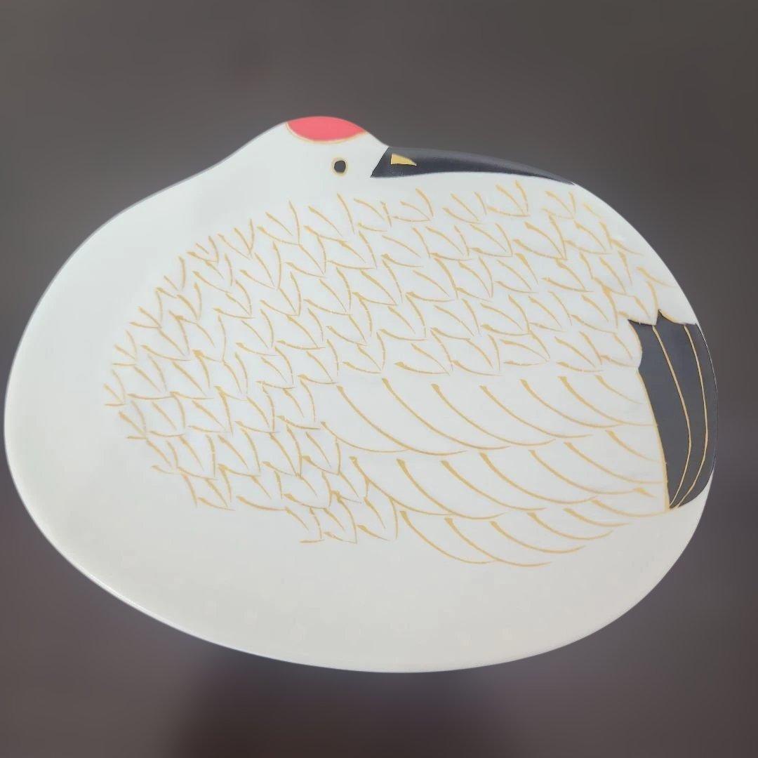 有田焼　幸楽窯　錦雪衣金羽鶴形　銘々皿　磁器　5枚セット　新品