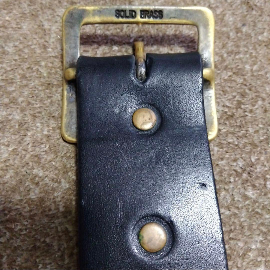 34inch HTC パイソン レザースタッズ ベルト ブラック