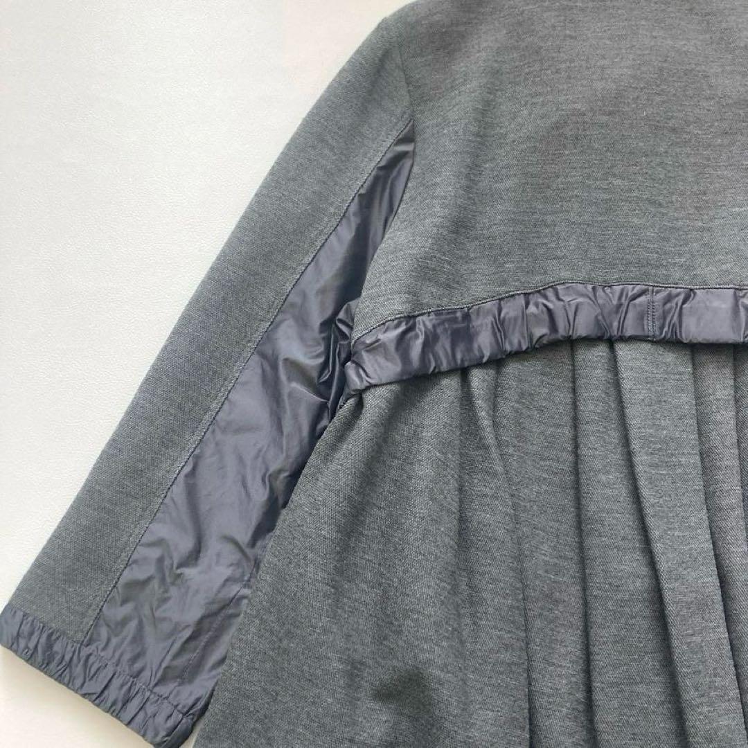 サ*カ様 【美品】エイココンドウ　ギャザー切替 Aラインロングコート グレー 大