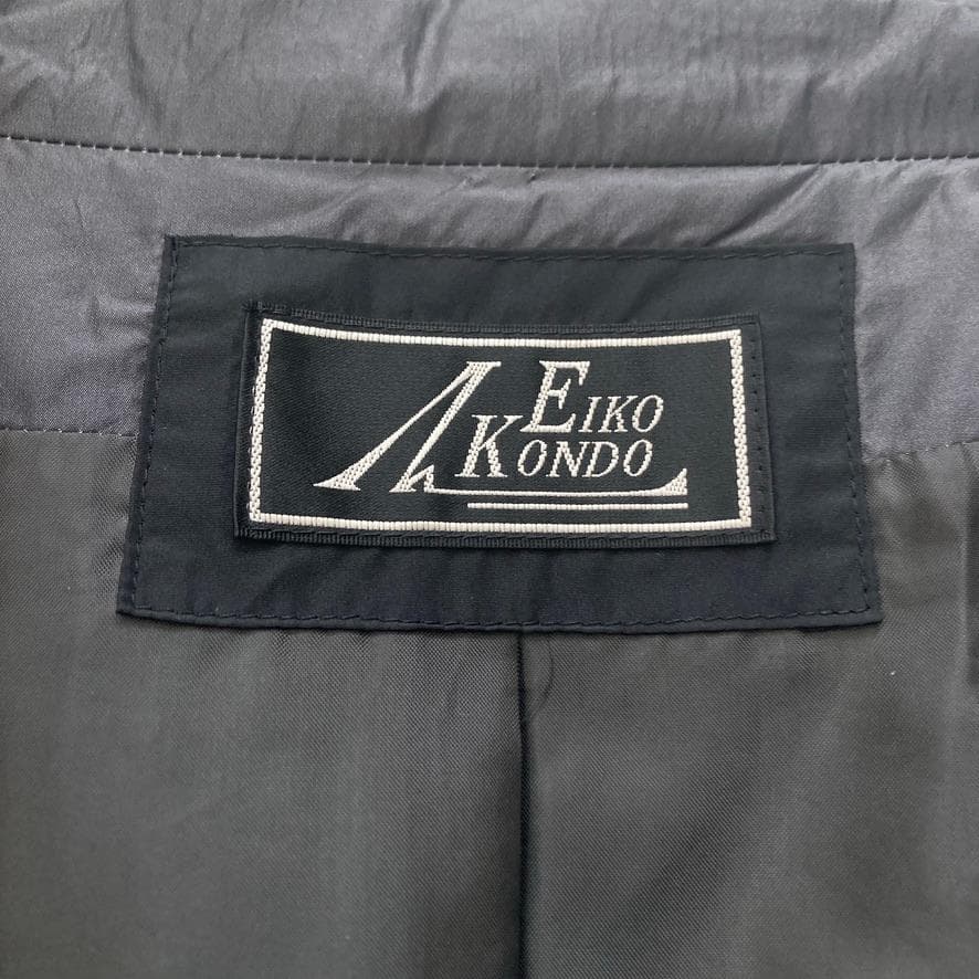 サ*カ様 【美品】エイココンドウ　ギャザー切替 Aラインロングコート グレー 大