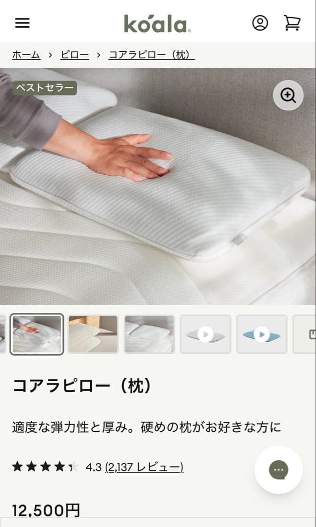 901【Koala 正規品／未開封／新品未使用】￥12,500／コアラピロー／枕