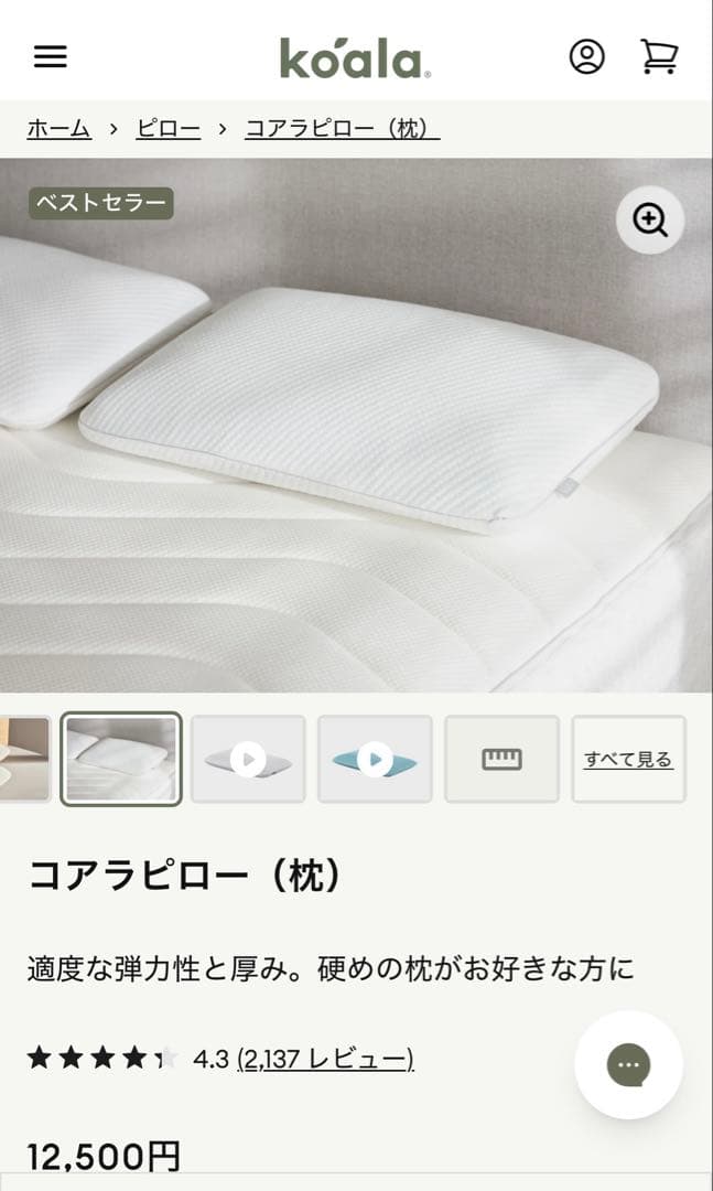 901【Koala 正規品／未開封／新品未使用】￥12,500／コアラピロー／枕