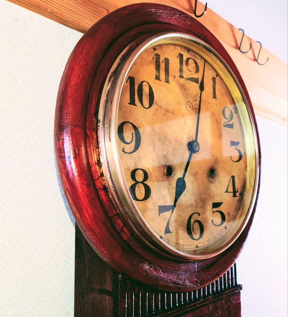 〈完動・美品〉精工舎 頭大丸型　ゼンマイ振り子時計 アンティーク古時計
