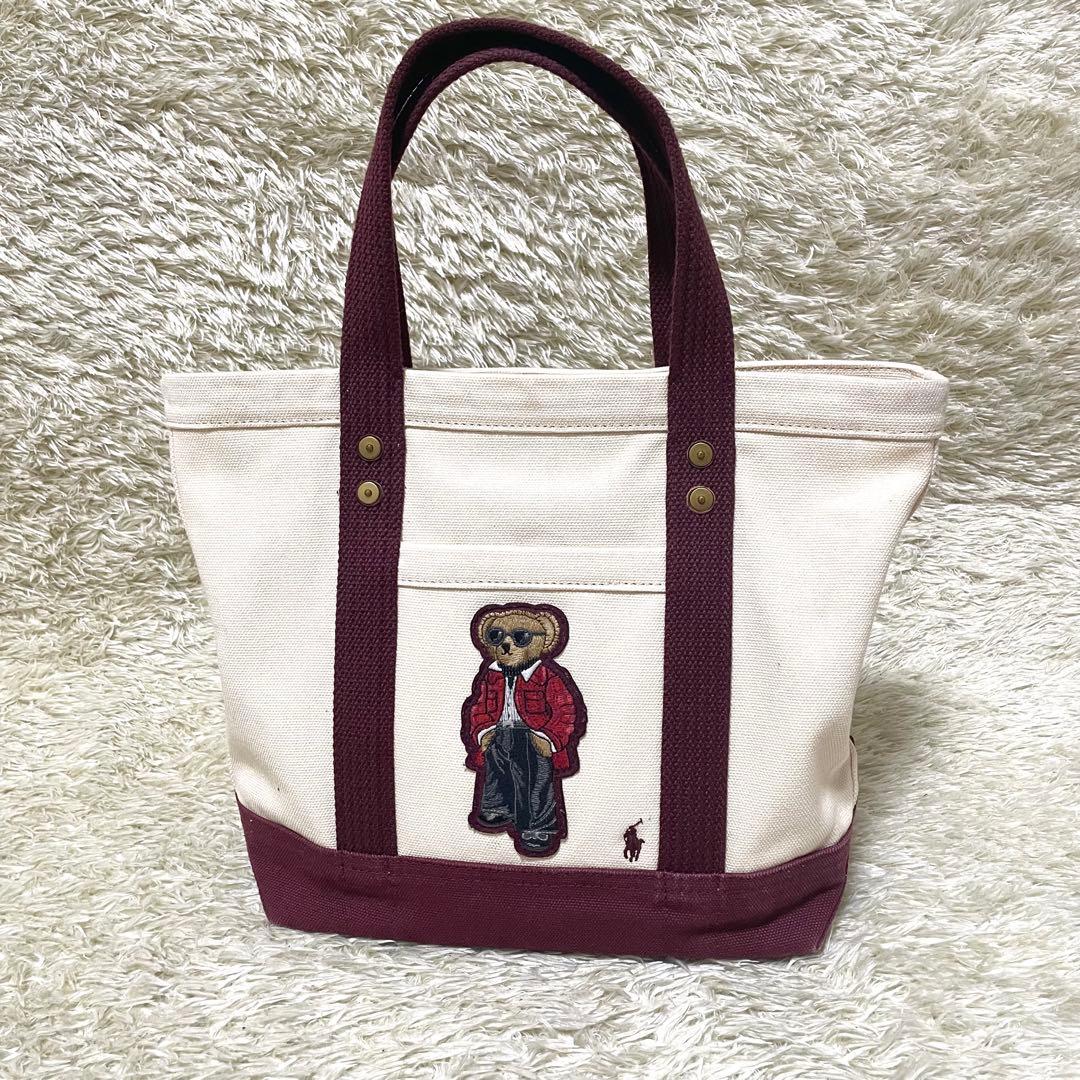 Polo by Ralph Lauren ボルドー　ポロベア　トートバッグ　ミニ