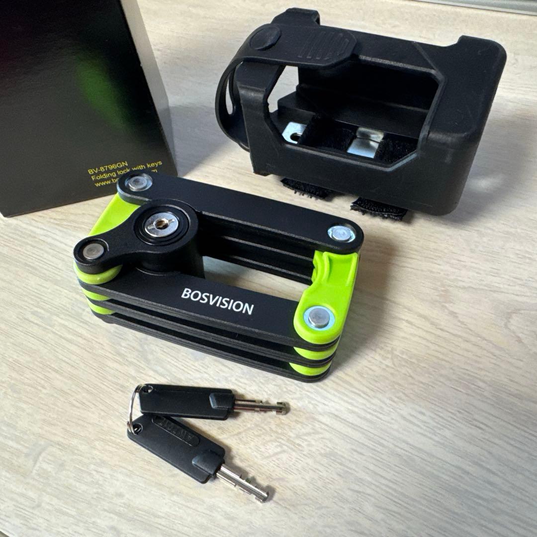 BOSVISION のFoldable自転車用軽量ブレードロック　ライムグリーン