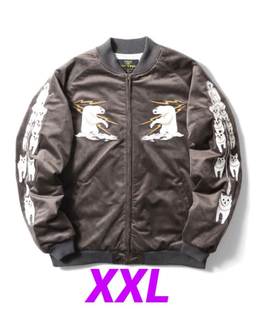 HOUSTON 別珍スカジャン ALASKA柄 スーベニアジャケット XXL