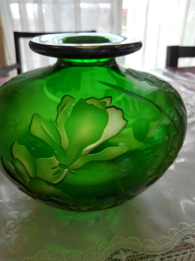 花瓶　サンドブラスト作品