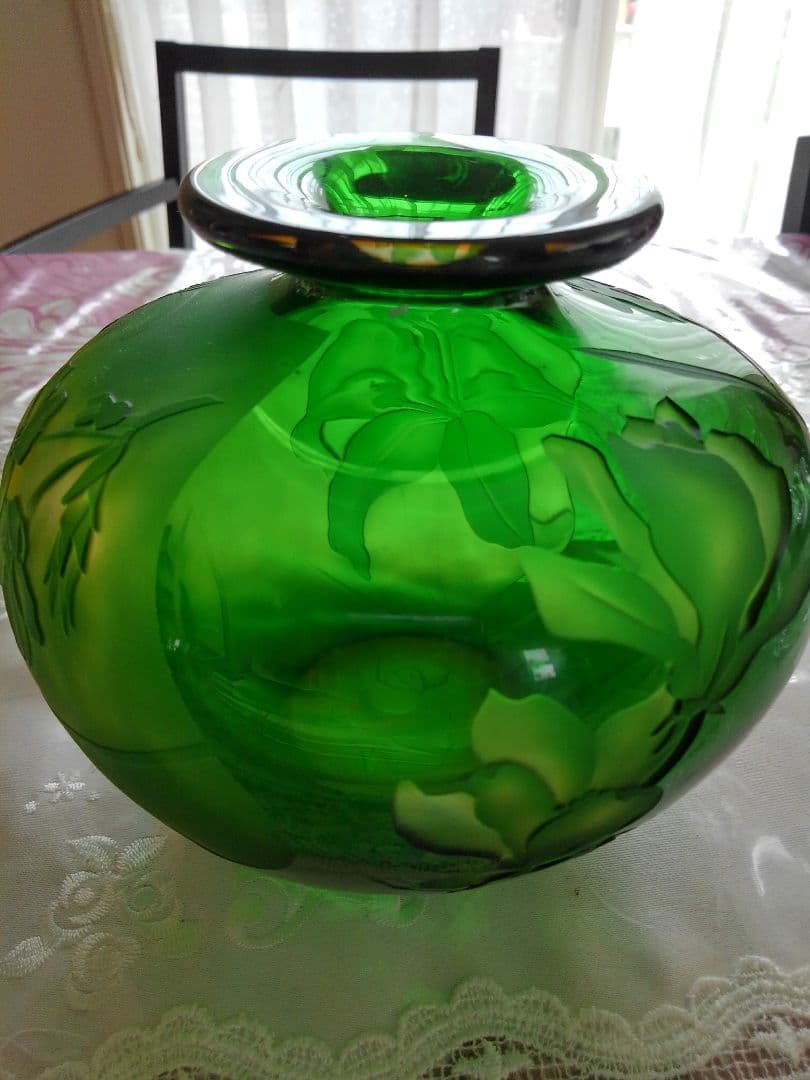 花瓶　サンドブラスト作品