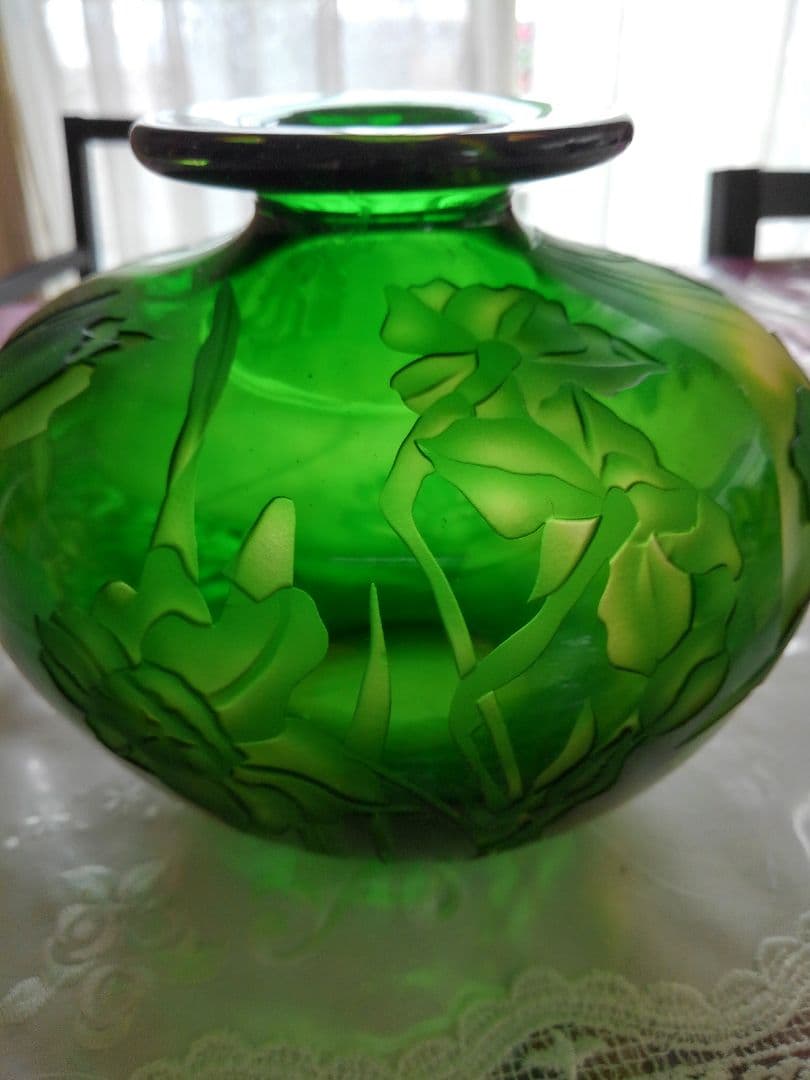 花瓶　サンドブラスト作品