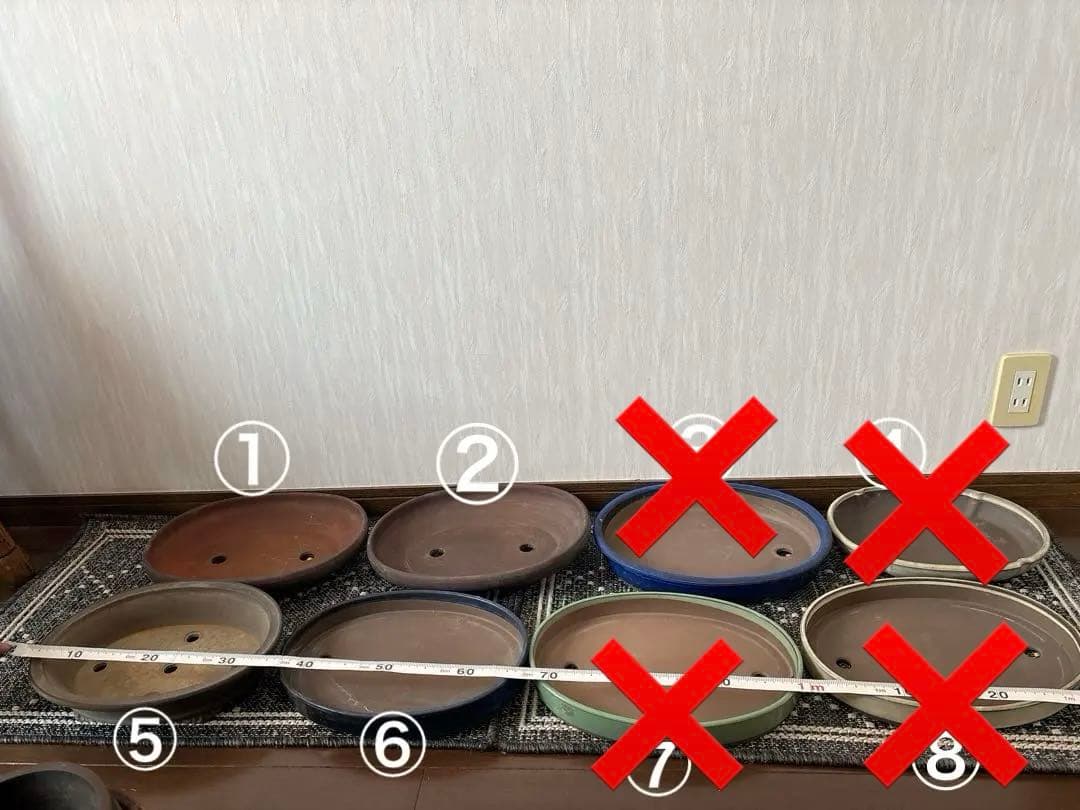 浅型 盆栽鉢 楕円 8点セット 寄せ植え・展示用／まとめ売り