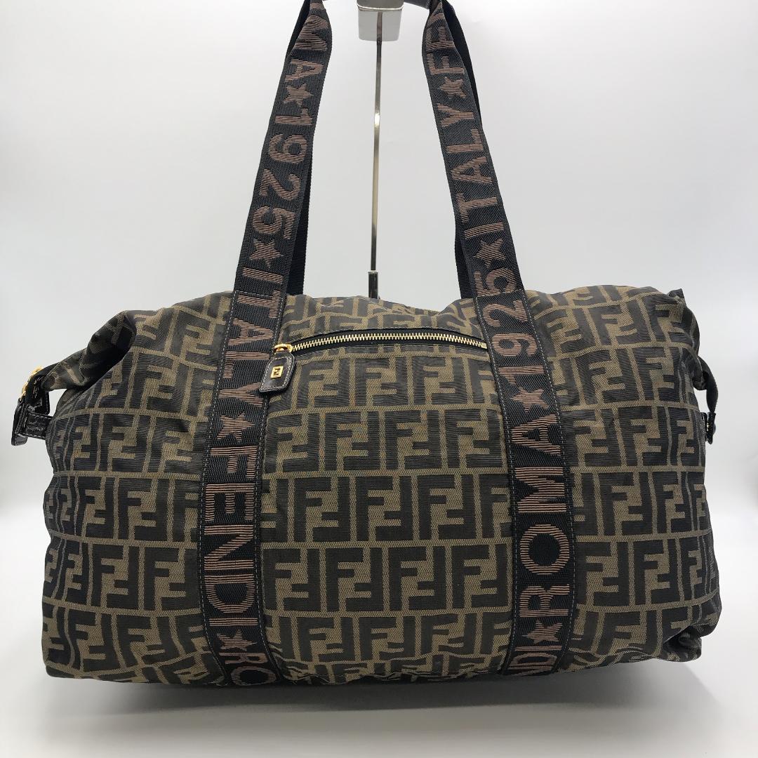 FENDI フェンディ ボストンバッグ 旅行カバン ズッカ柄 FFロゴ 大容量