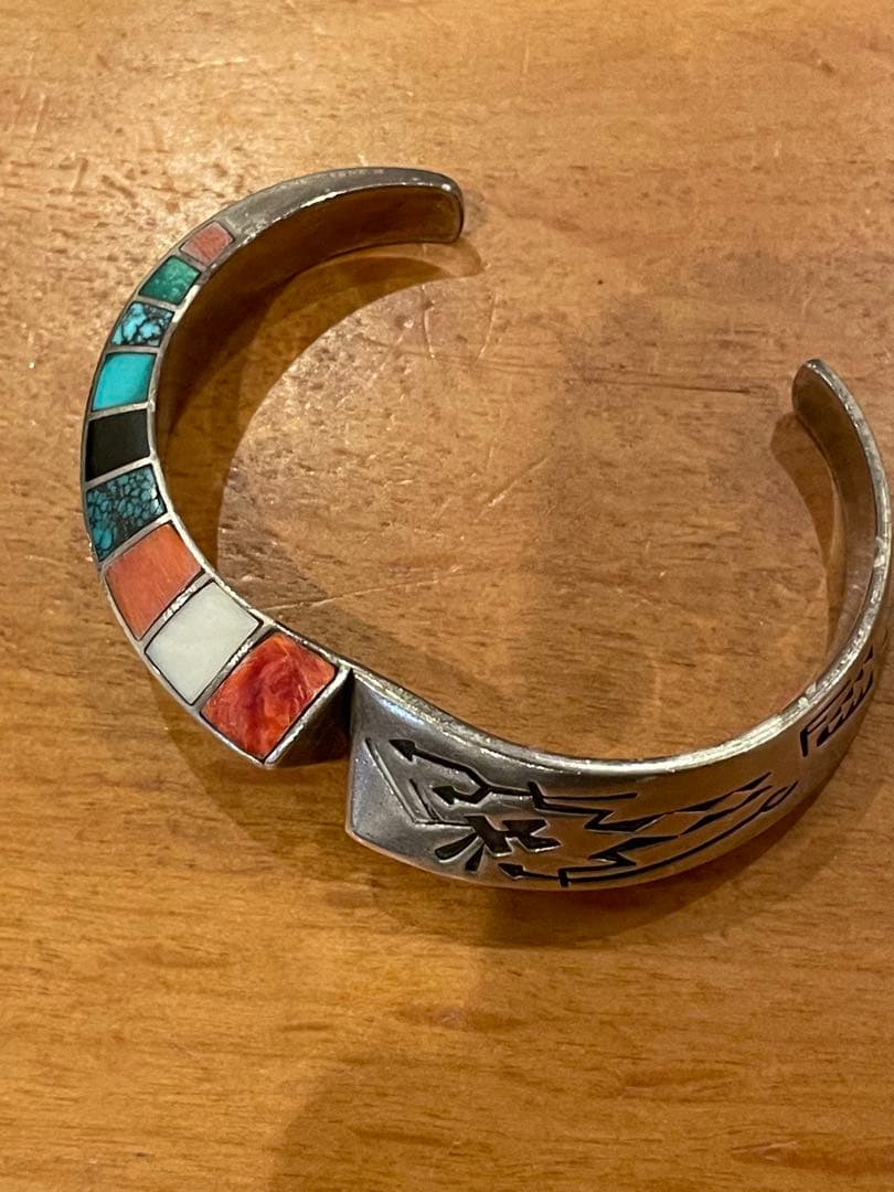 た*こ様 ロンパーカー インレイ×オーバーレイ バングル　ナバホ NAVAJO