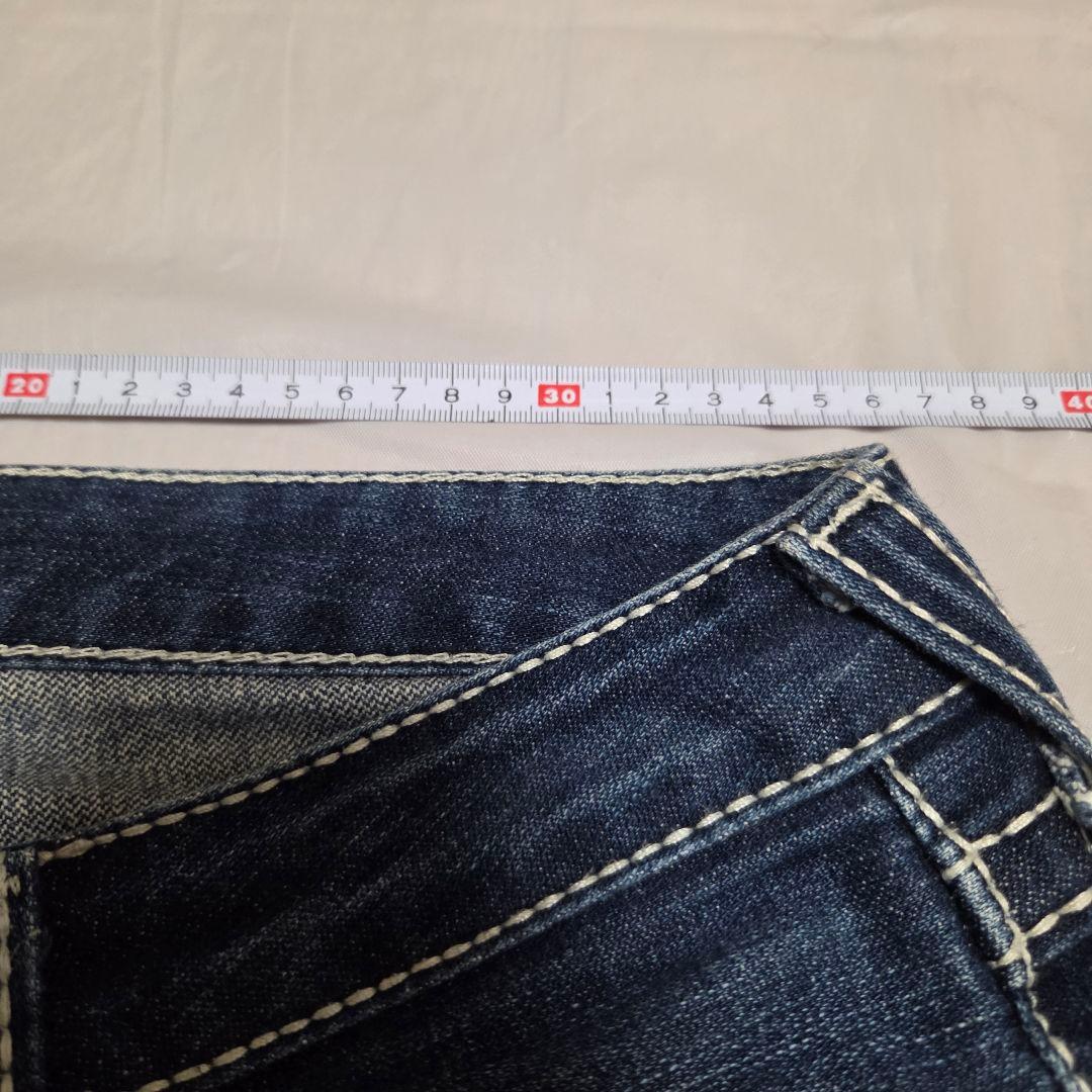 極美品TRUE RELIGIONブーツカット・フレアデニム・ダークブルーW25