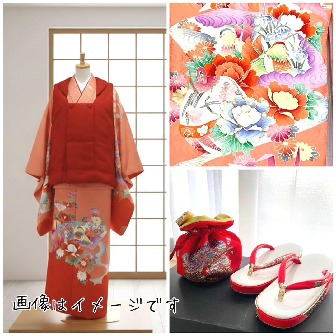 セミアンティーク　七五三　女児　三歳　正絹　振袖　被布セット